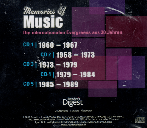 Memories of Music - Die Internationalen Evergreens aus 30 Jahren (Readers Digest)