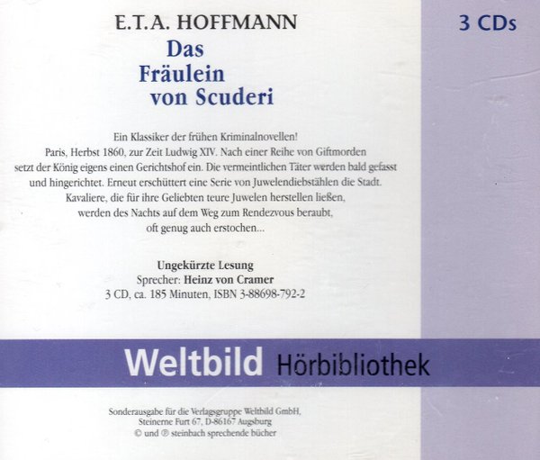 E.T.A. Hoffmann - Das Fräulein von Scuderi gelesen von Heinz von Cramer